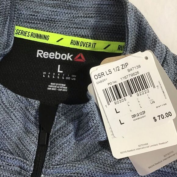 New Reebok One Series Long Sleeve 1/2 Zip Hoodie - Picture 3 of 7